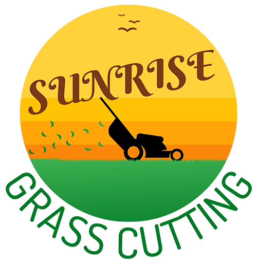 Sunrise Grass Cutting Logo